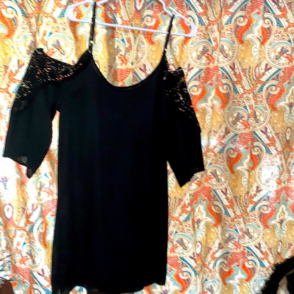 Black cold shoulder dress / Tunic  Top